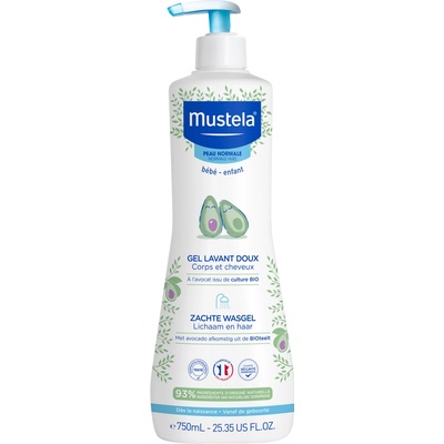 Mustela Jemný gel na mytí s bio avokádem pro děti a miminka 750 ml