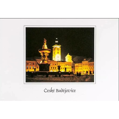 Herbia s.r.o. Pohlednice ČB Kašna v noci