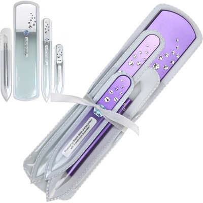 Crystalex Bohemia Glass Dárková sada 4-dílná pilníky s křišťály Swarovski 599014/4 Fialová
