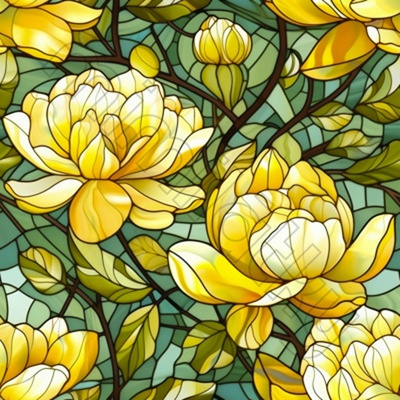 Softshell pružný vitrážové magnolie žluté by MIMI