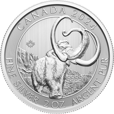 Maple Leaf Stříbrná mince Ice Age of Canada - Wooly Mammoth 2024 2 oz