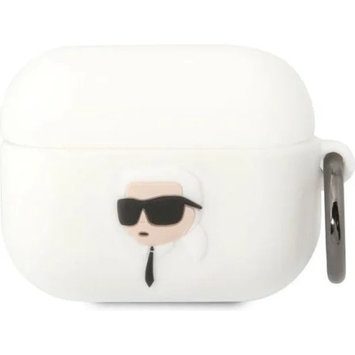 Karl Lagerfeld Кейс Karl Lagerfeld KLAPRUNIKH AirPods Pro, бял / бял, Silicone Karl Head 3D (KF001463-0)