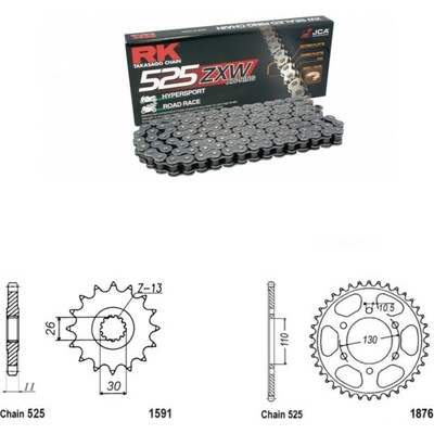 RK Racing Chain Řetězová sada Yamaha XSR 700 16-24