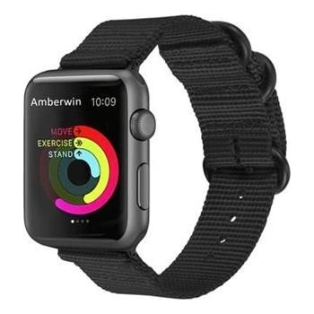 Tactical Nylon pásek pro Apple Watch 4 44mm černá 8596311071829