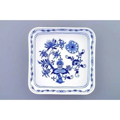 Český porcelán Dubí Mísa salátová čtyřhranná hladká nízká cibulák 21 cm