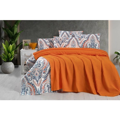 Mila Home Oranžový Bavlna pléd Waffle 220x240