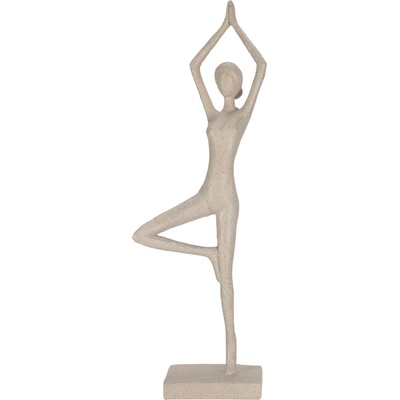Home Styling Collection Figurka jóga Vrksasana, výška 40 cm béžová