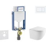 Geberit Kombifix - Комплект за стенен монтаж, тоалетна Oudee и седалка с меко затваряне, бутон Sigma20, бяла/бяла мат SANI15CA3145 (SANI15CA3145)