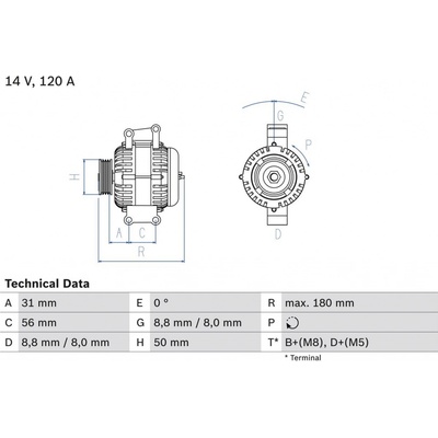 Alternátor BOSCH 0 986 043 900