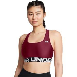 Under Armour HeatGear Armour Mid Branded Sports Bra - Red