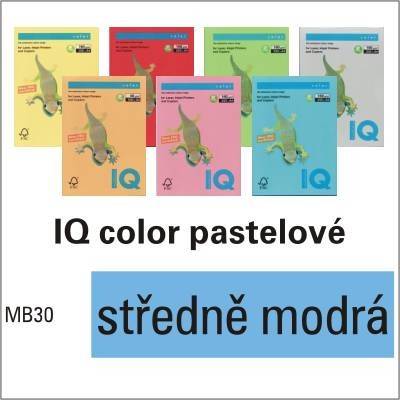 Barevné papíry IQ Color MB30 A4 80 g středně modrá 500 lst.