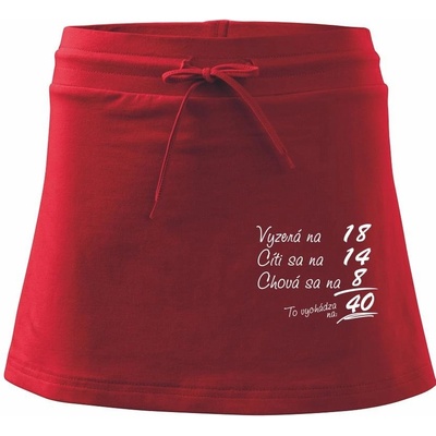 Vyzerá, cíti sa, chová sa 40 rokov športová sukňa Two in One červená
