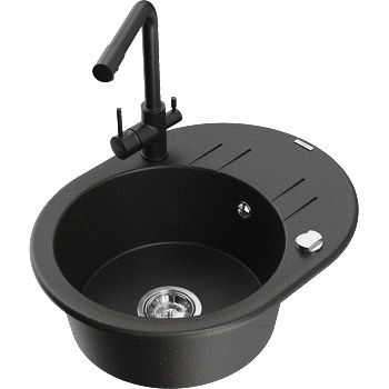 Mexen Kevin гранитна кухненска мивка с 1 корито и отцедник с кухненски (6517-75-671600-70)