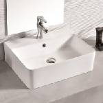 Inter Ceramic Мивка за баня ICB 889W, монтаж върху плот, порцелан, бял, 52x42x16см (889W)