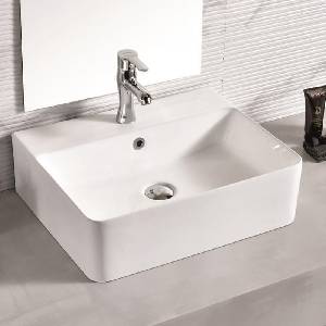 Inter Ceramic Мивка за баня ICB 889W, монтаж върху плот, порцелан, бял, 52x42x16см (889W)