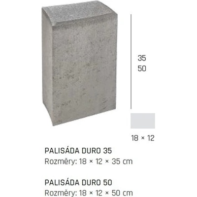 DITON Palisáda DURO 35 hranatá přírodní