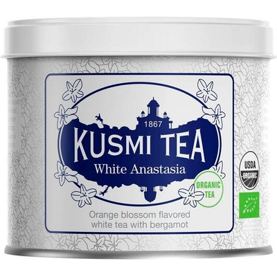 Kusmi Tea White Anastasia sypaný čaj v kovové dóze 90 g
