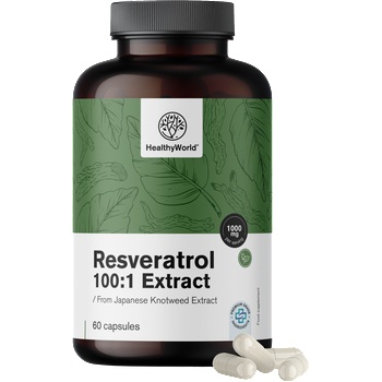 HealthyWorld Resveratrol 1000 mg - 100: 1 Extract - 60 капсули