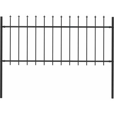 OMAXI Zahradní plot Woerden s kopím nahoře ocelový 170 x 80 cm černý 586915