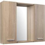 SAPHO Zoja - Огледален шкаф с осветление, 70x60x14 см, 2 врати, платинен дъб LED 45029S (45029S)