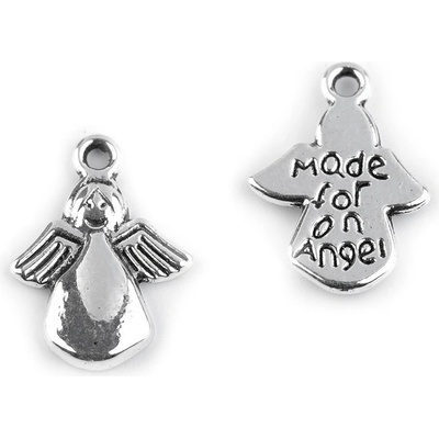 Prima-obchod Přívěsek 13x18 mm anděl, barva platina s patinou
