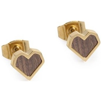 BeWooden dámske náušnice s dreveným detailom Aurum Heart JWE38