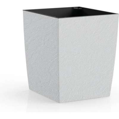 Plastkon Květináč Eliot Stone bílý 28,4 x 28,4 x 34,1 cm