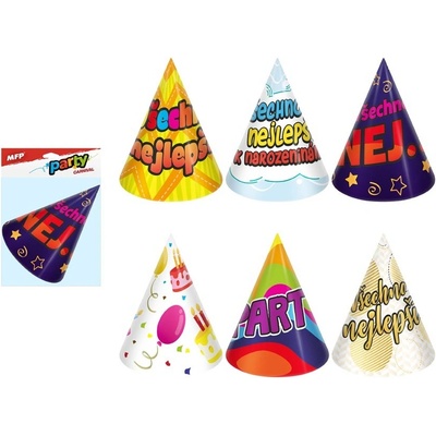 MFP klobouček karnevalový 16cm papírový mix č.6 6ks – Zbozi.Blesk.cz