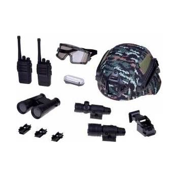 Jokomisiada Soldier set helmet binoculars laser lamp walkie talkie camo ZA5310