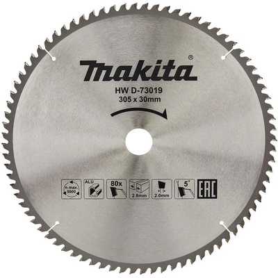 Makita Циркулярен TCT режещ диск за алуминий, Makita D-73019, 305x30x80T (D-73019)