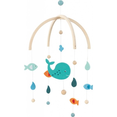 GOKI Dřevěný závěsný kolotoč Velryby