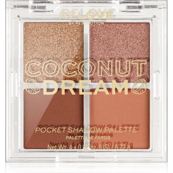 Revolution Beauty Pocket Palette палитра сенки за очи цвят Coconut Dream 4x0.72 гр