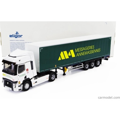 Eligor Renault T460 Truck Telonato Annemassiennes Transports 2021 Bílá Zelená 1:43
