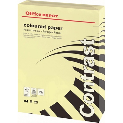 Barevný papír Office Depot Contrast A4 pastelově žlutá 80 g 500 listů