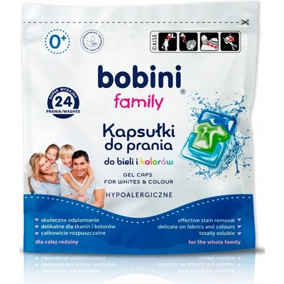 Bobini kapsle FAMILY 0+ na bílé i barevné prádlo 24 PD