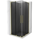 Mexen Velar L Duo плъзгаща се душ кабина 100 x 100 см, графит, златна четка - 871-100-100-02-43-55 (871-100-100-02-43-55)