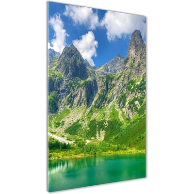 Vertikálny foto obraz sklenený Jazero v horách 50x100 cm