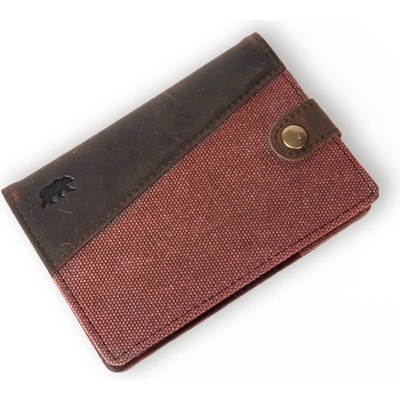 Alaskan Maker Látková vintage peněženka s kůží Handy Max Burgundy