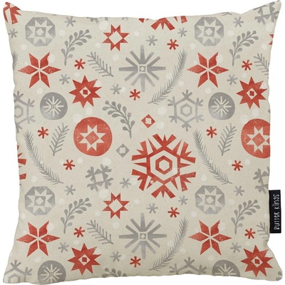 Butter Kings Vianočný vankúš s bavlnenou obliečkou Snowflake Frost 45x45