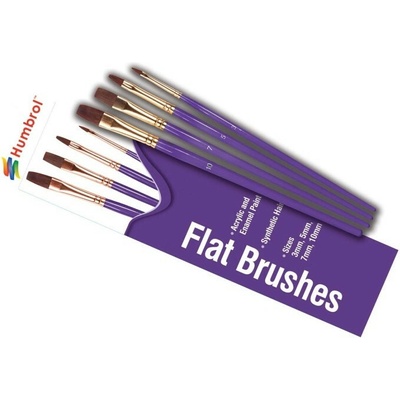 Humbrol Flat Brush pack AG4305 sada plochých štetcov veľkosť 3/5/7/10