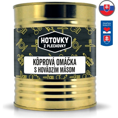 Hotovky z plechovky Kôprová omáčka s hovädzím mäsom 0,8 kg