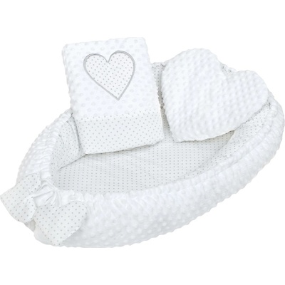 New Baby hnízdečko s polštářkem a peřinkou Srdíčko bílá – Zboží Dáma