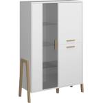Bogdan Furniture Europe Витрина ниска Belle 1W-2D, бяло