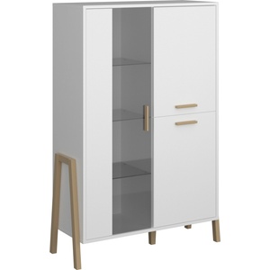 Bogdan Furniture Europe Витрина ниска Belle 1W-2D, бяло