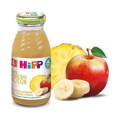 HiPP БИО Сок от ананас и банан с ябълка - 200 мл
