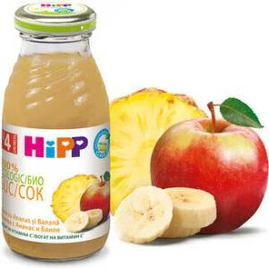 HiPP БИО Сок от ананас и банан с ябълка - 200 мл