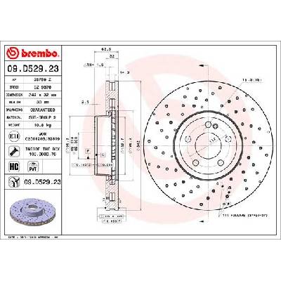 BREMBO Brzdový kotúč 09D52923