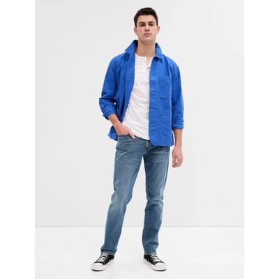 GAP džínsy straight taper fairfax medium modrá