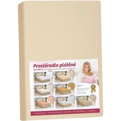 Bellatex Plátěné prestieradlo s gumou béžové 90x200
