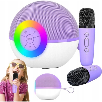 ZESTAW KARAOKE 2 MIKROFONY + BEZDRÁTOVÝ BLUETOOTH REPRODUKTOR PRO DĚTI USB